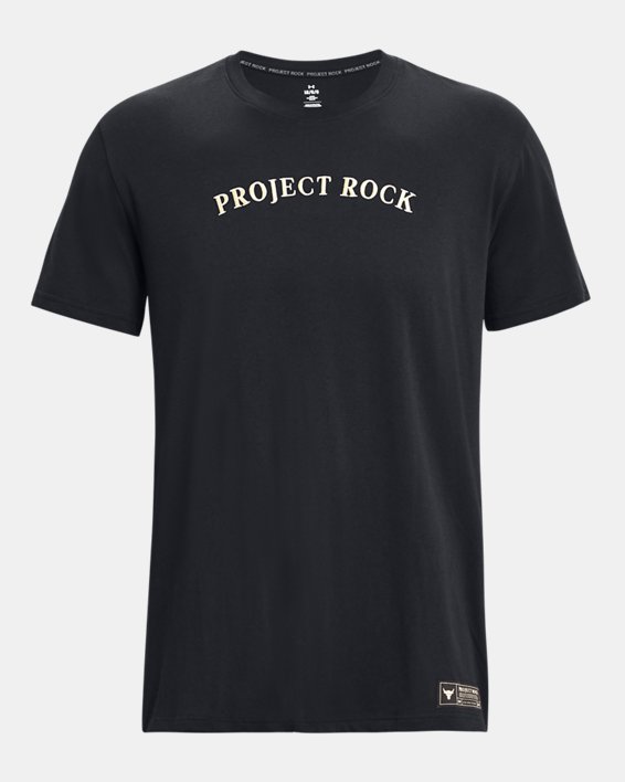 Men's Project Rock Crest Heavyweight Short Sleeve in Black image number 4